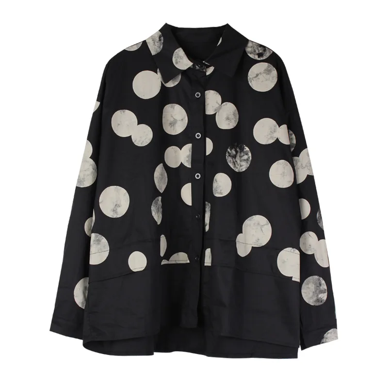 

Max LuLu Spring New Style Clothes Ladies Casual Dot Shirts Womens Vintage Printed Blouses Female Long Sleeve Clothing Big Size