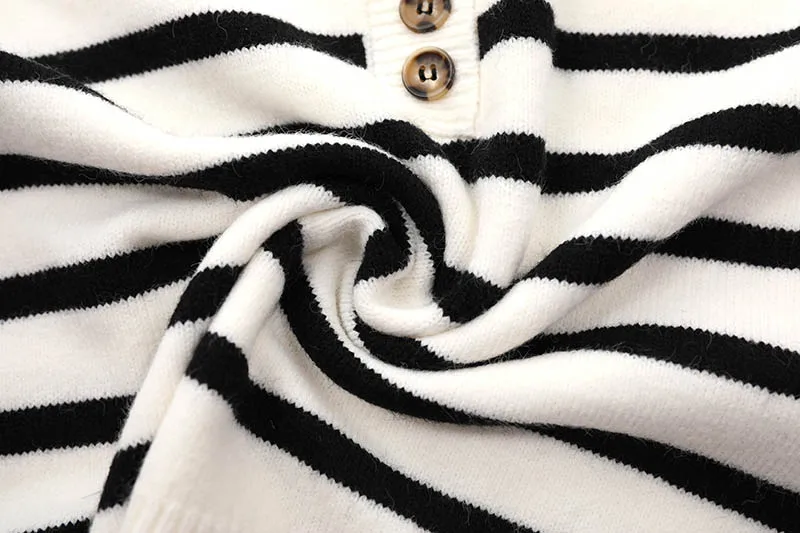 

Casual Loose Women Pullover Sweaters Female Autumn Winter Knitwear Long Sleeve Striped Tops Women Streetwear Sweaters