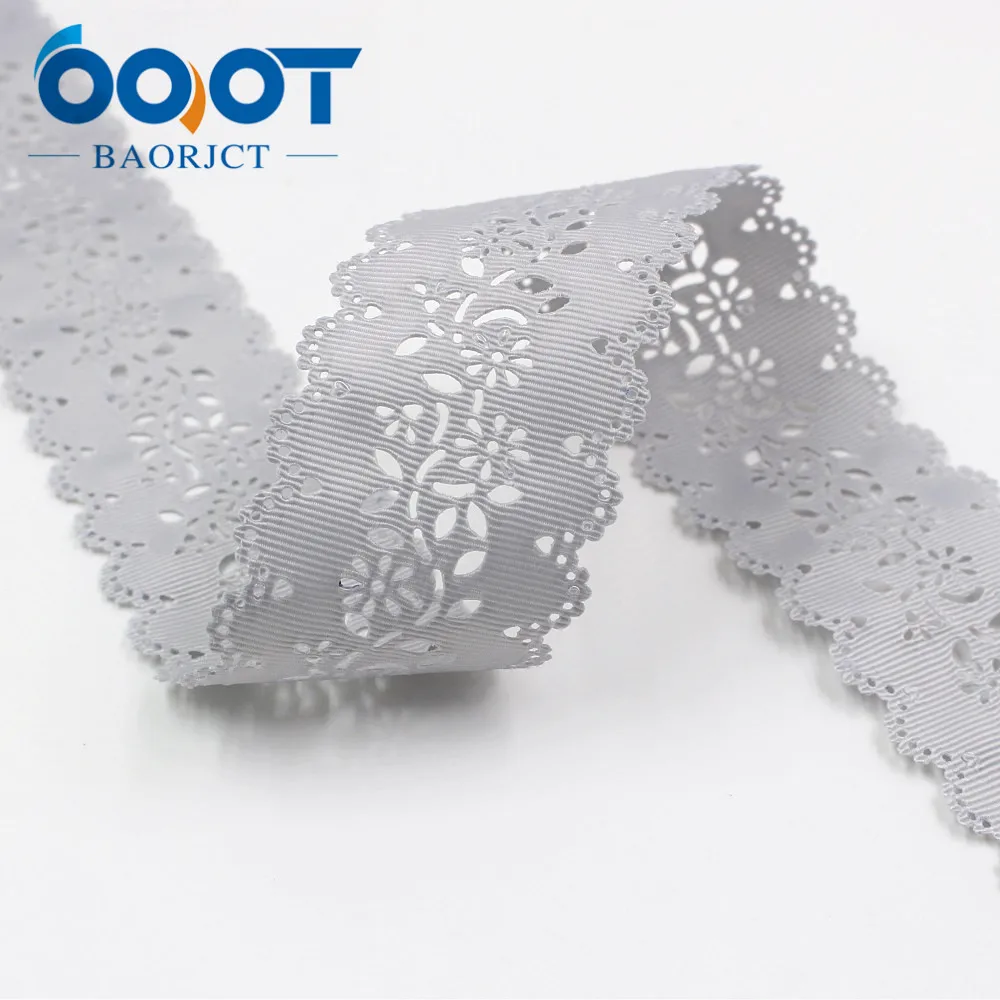 I-19805-1799 OOOT BAORJCT I-19805-1789, горячая Распродажа 43 мм 10 ярдов полые цветы ленты, поделка бант крышка аксессуары и украшения материал - Цвет: I-19805-1799