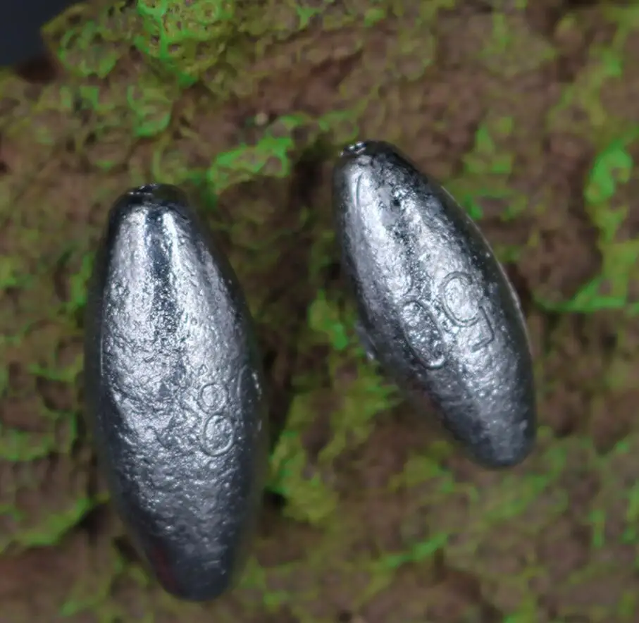 Свинцовые грузила 3-15 г в виде капель воды свинцовые Овальные разрезные оливковые