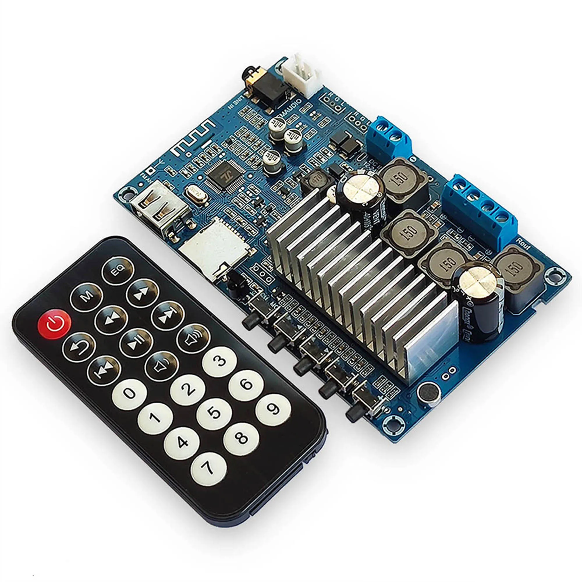 

Плата усилителя звука TPA3116, 2*50 Вт, Bluetooth 5,0, TF/USB