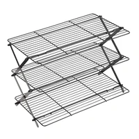 3 tier collapsible cooling baking rack non stick wire rack for cookies cakes bakinghot sale products