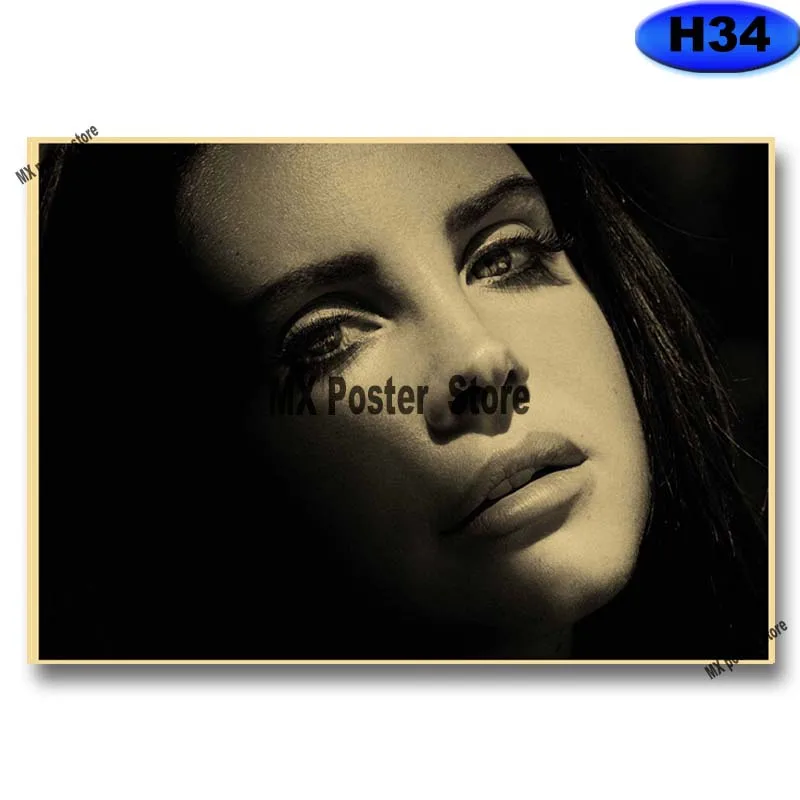 Постеры Лана Дель Рей из крафтовой бумаги в стиле ретро постер с HD-печатью для