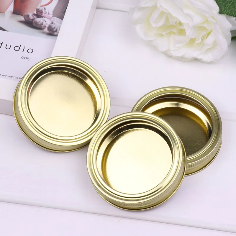 

10 Canning Lids Regular Mouth Mason Jar Split-Type Covers Super Sealing Leak Proof Secure Mason Mug Storage Stainless Steel Caps