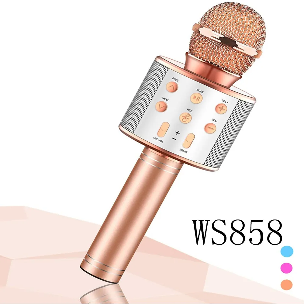 Портативный Bluetooth-микрофон для караоке WS858 беспроводной Профессиональный