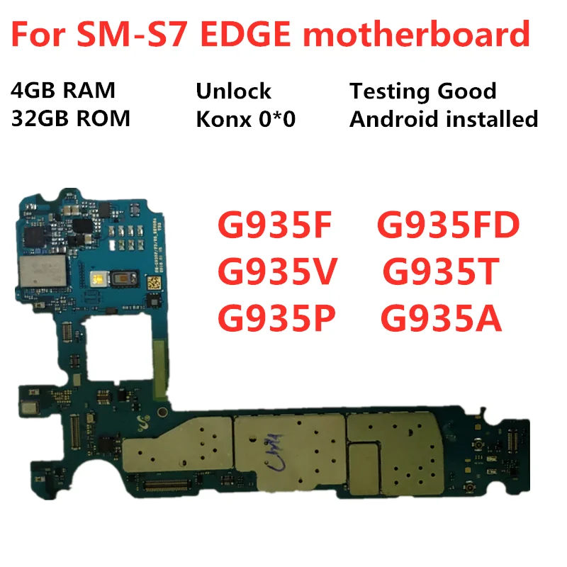 Оригинальная разблокированная материнская плата для samsung Galaxy S7 EDGE G935F G935FD G935V G935P G935T G935A материнская плата 32 Гб материнская плата