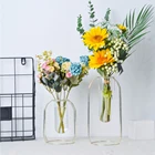 Металлический держатель для растений, стеклянная ваза золотого цвета, в скандинавском стиле, Цветочная ваза для растений