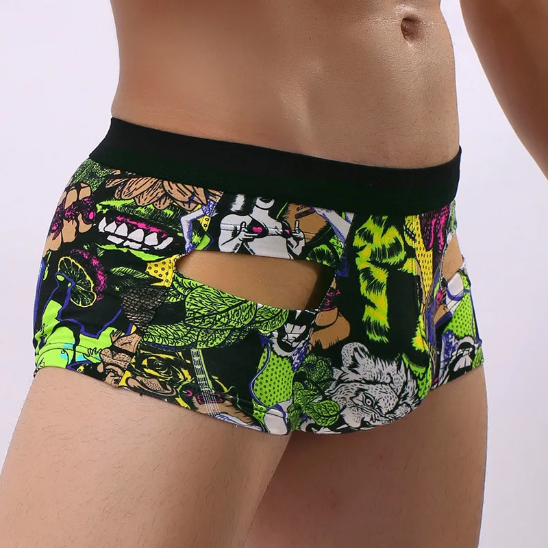 Мужское нижнее белье сексуальные мужские трусы боксеры дышащие хлопковые u