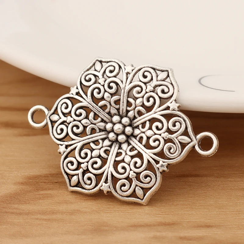 10 шт. тибетское серебро Большие Подвески для браслетов аксессуары изготовления