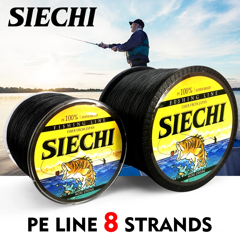 SIECHI PE плетеная рыболовная леска черный многофиламентный Морской рыболовный шнур