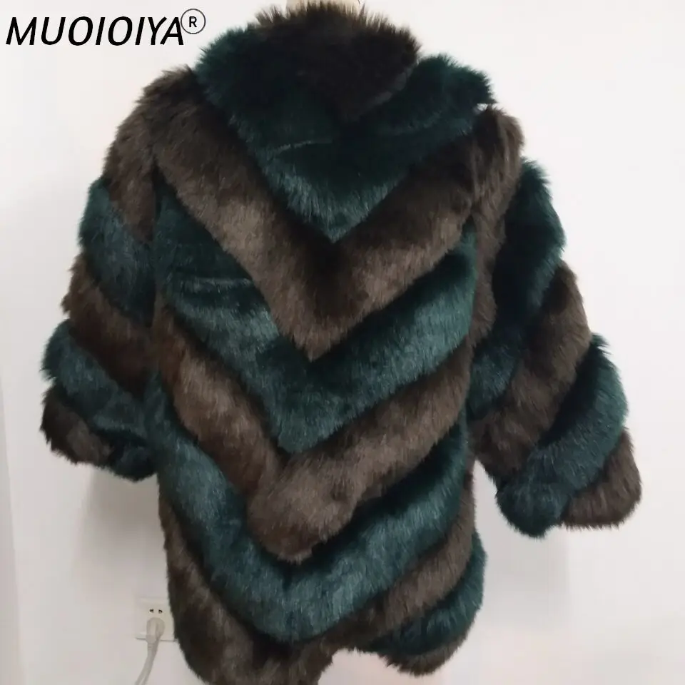 

AYUNSUE 2022 New Winter faux fur coat Women Fluffy Imitation Fox Fur Jacket Outerwear Overcoat colete de pele do falso LX1287