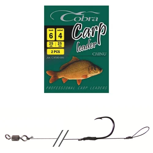 Крючки с поводком Cobra CARP CHINU разм.006 2шт. | Спорт и развлечения