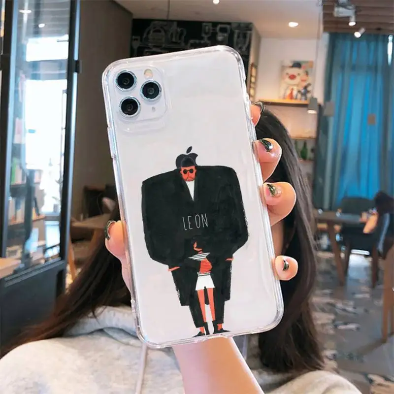 

Killer Leon Uncle Girl cartoon Phone Case Transparent soft For iphone 5 5s 5c se 6 6s 7 8 11 12 plus mini x xs xr pro max