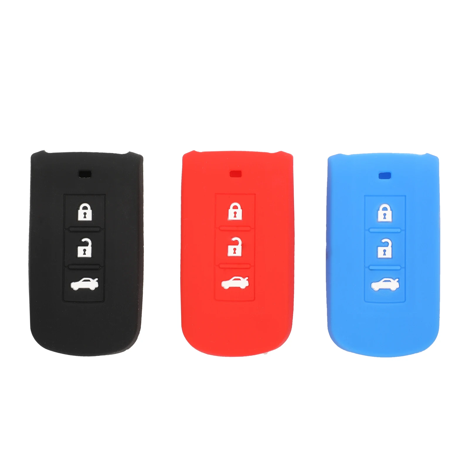 

Jingyuqin 10 шт., 3 кнопки для Mitsubishi Outlander 2016 Lancer 10 Pajero Sport ASX L200, силиконовый чехол для телефона