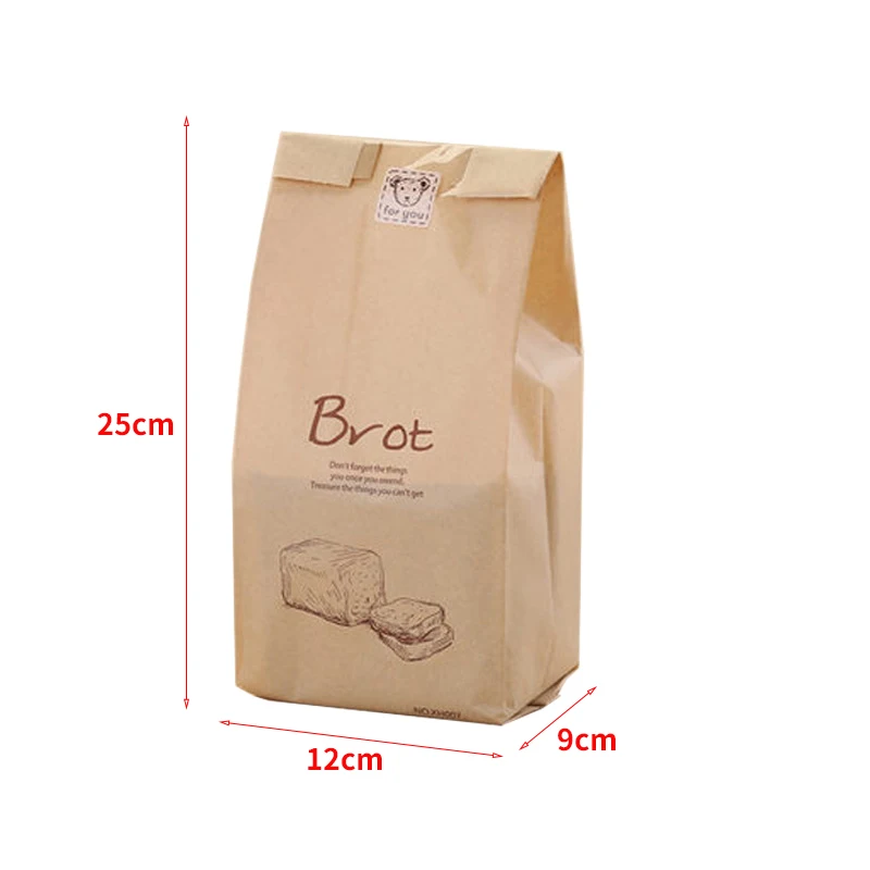 

Kraft Snack Bag in Transparent Paper Bag for Bread Bag Storage Food Bread Biscuit Popcorn Toast(100 Pieces)