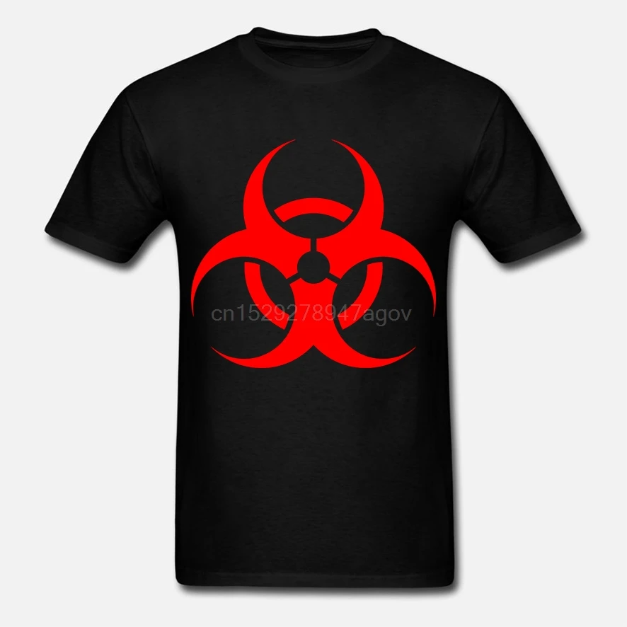 Мужская футболка Biohazard Hazmat Hazard радиоактивный Предупреждение ющий символ зомби