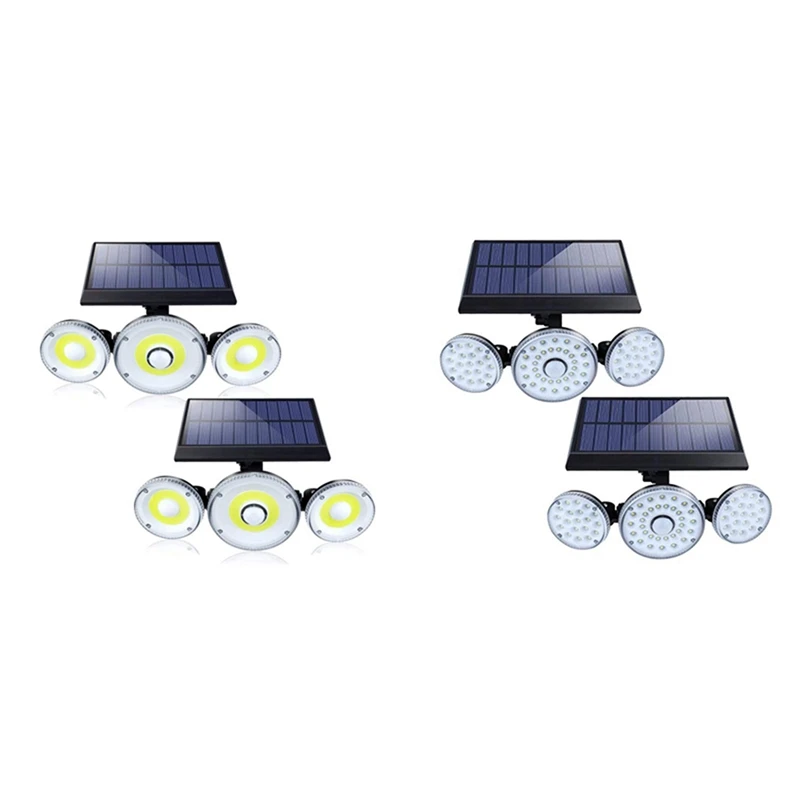 

2Pcs Solar Light Outdoor Motion Sensor,70LED Solar Light With 3 Head Motion Sensor Lights Adjustable 140LED Flood Lights