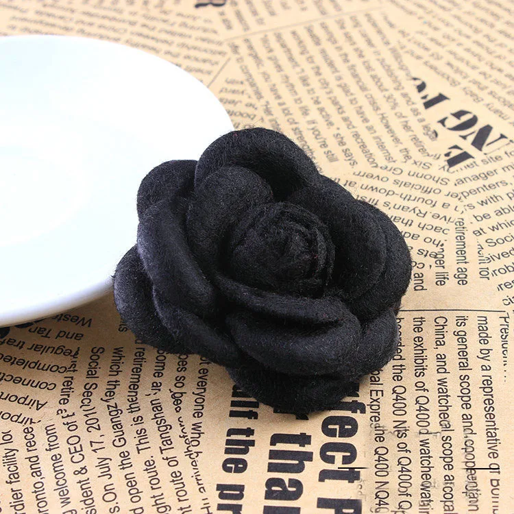 Black Flower I-Remiel высококлассная корейская мода новая ткань цветок лук брошь для кардигана шелковые шарфы Пряжка булавка для женской одежды аксессуары - Окраска металла: Black Flower
