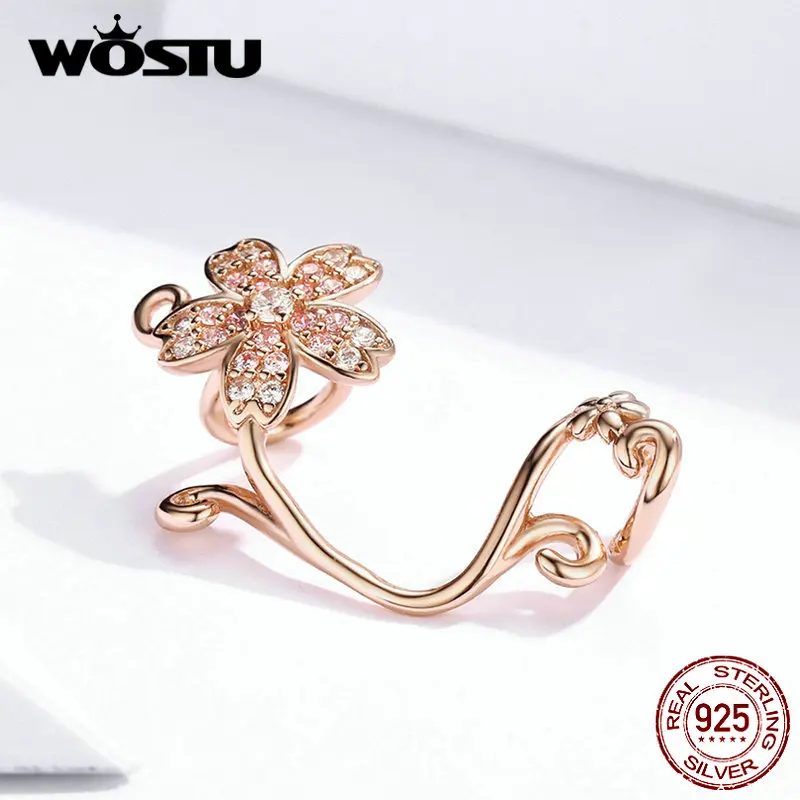 WOSTU, дизайн, 925 пробы, серебро, цветущая вишня, бусины, подходит для браслета и ожерелья, подвеска, сладкие культивированные ювелирные изделия, FIC1033