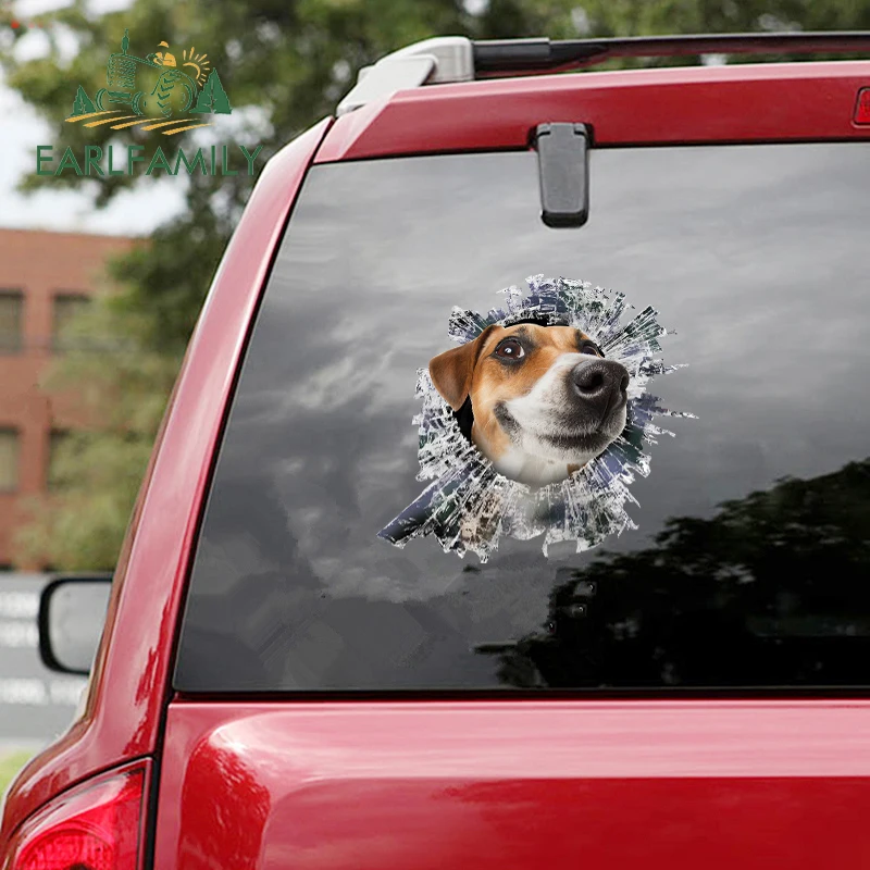 

EARLFAMILY 13cm x 11.9cm for Jack Russell Terrier Vinyl Car Sticker Funny Decal Motorcycle Campervan Windshield Waterproof Decor