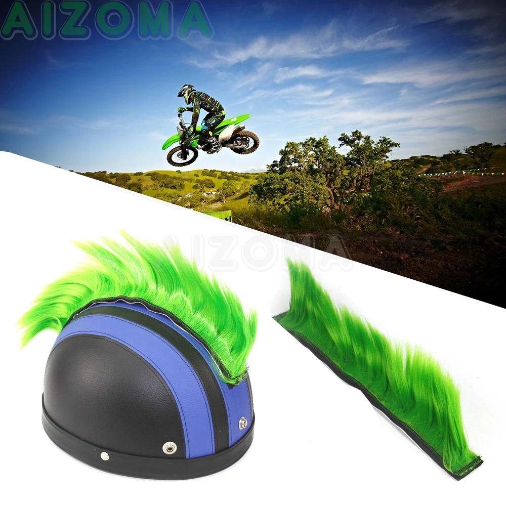 

Dirt Racing Bike Mohawk Wig Helmet Punk Hair Ski Snowboard Paintball Bike Skateboard Race Helmets Mohicans Green Hair Decoration