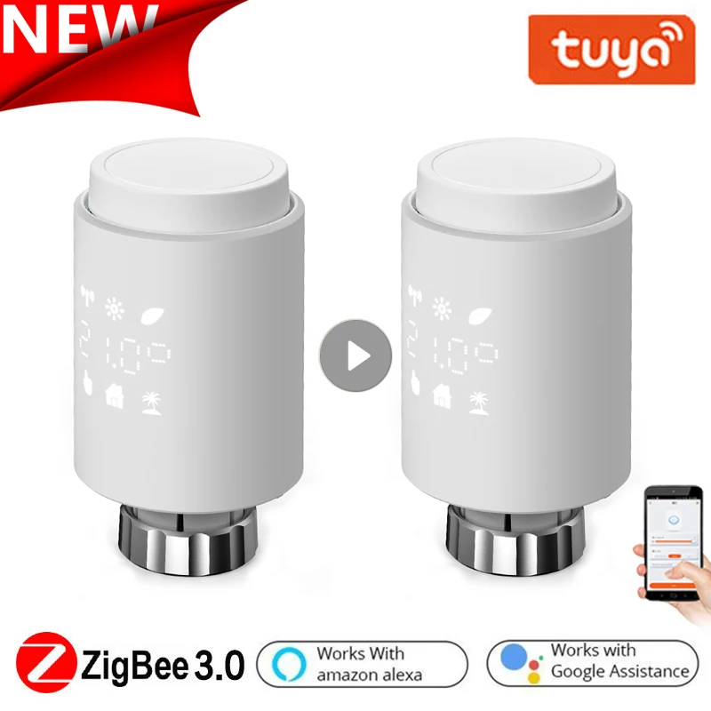 

Клапан радиатора Tuya ZigBee3.0, программируемый, с адаптерами