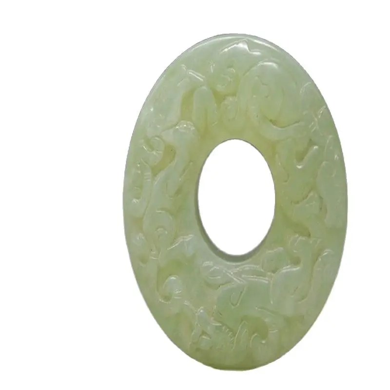

EXQUISITE CHINESE NATURAL JADE HAND CARVED JADE BI-BEAST Pendant