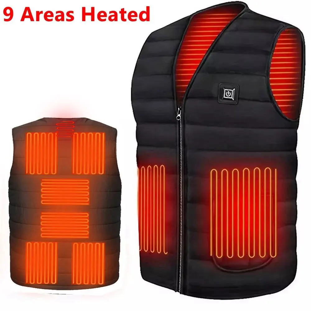 

Мужская осенне-зимняя хлопковая жилетка с умным подогревом, жилет с инфракрасным электрическим подогревом и USB, женская уличная Гибкая тепл...