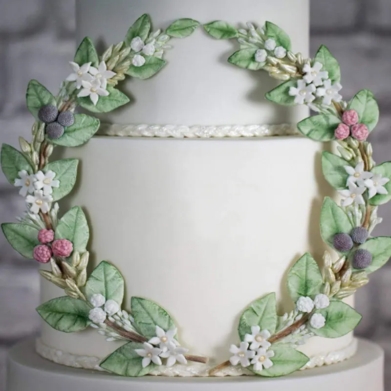Цветок листья лоза торт границы силиконовые формы свадебный украшения
