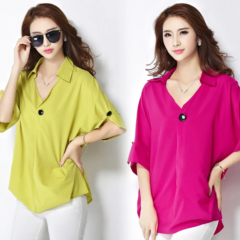 Женская Шифоновая туника блузка с полурукавами модель 3XL/4XL/5XL на весну и лето 2020 |