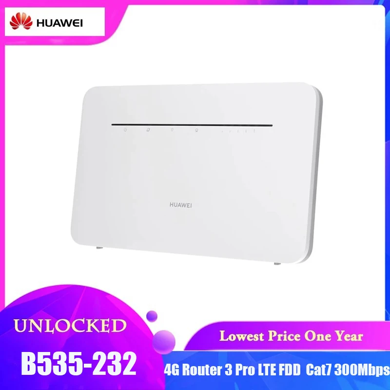 

Huawei B535-232 4G Router 3 Pro LTE FDD LTE: B1 / B3 / B7 / B8 / B20 / B28 / B32 / B38 Cat7 300Mbps Wireless CPE Router