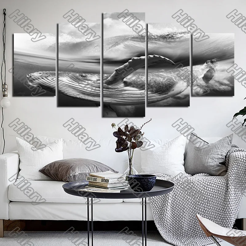 

Poster Anime Huge Waves In The Water Canvas Painting 5Pcs Posters Painting Wall Art Decoration for Living Room and Bedroom