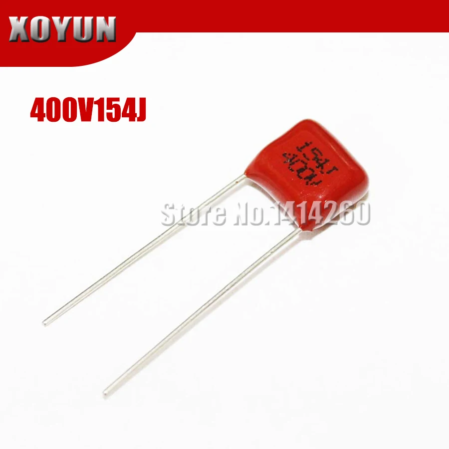 Полипропиленовый пленочный Конденсатор CBB 400V154J 0 15 мкФ 150NF шаг 7 5 мм 154J 400V 10 шт. |