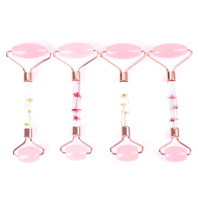 

Face Massager Facial Roller Natural Jade Roller Jade Stone Gua Sha Set Rose Quartz Board Anti Aging Massage For Back Body Neck