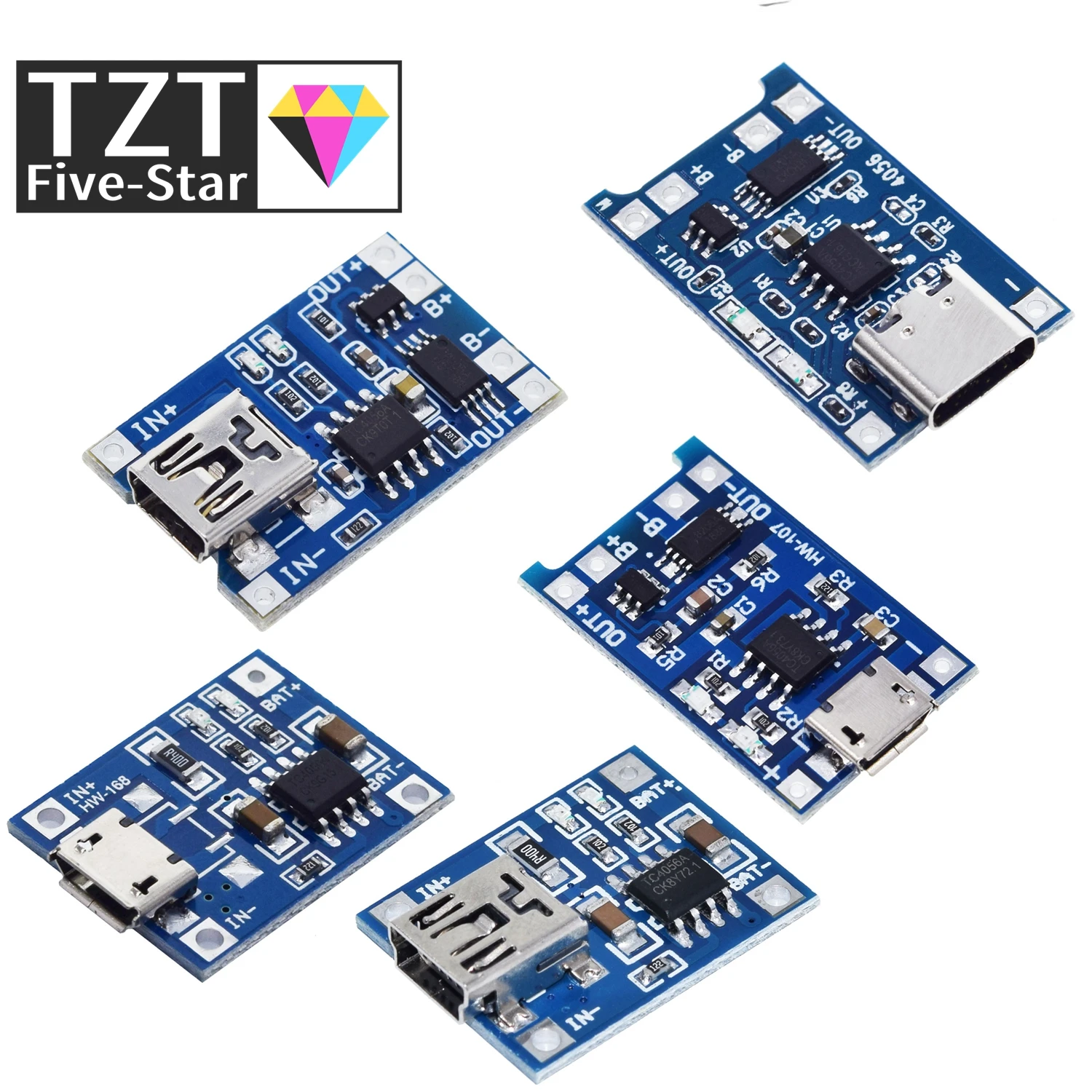 5 шт. Micro/Type c USB В 1A 18650 TP4056 модуль зарядного устройства литиевой батареи зарядная