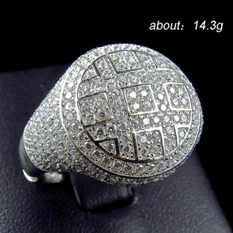 Высокое качество микро Pave CZ камень огромные золотые кольца для мужчин и женщин