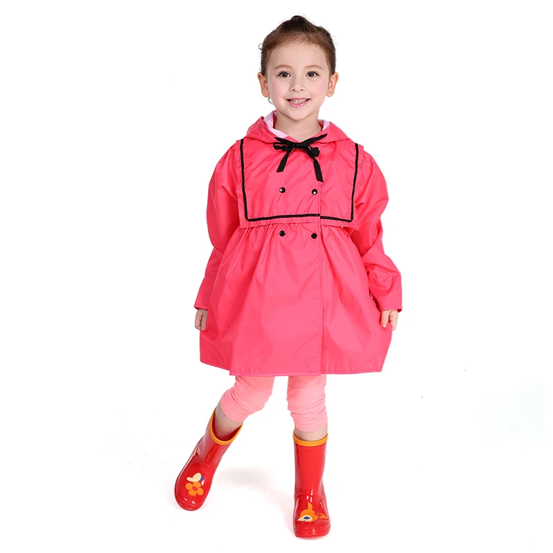 Желтый Водонепроницаемый дождевик для девочек длинное пончо пальто