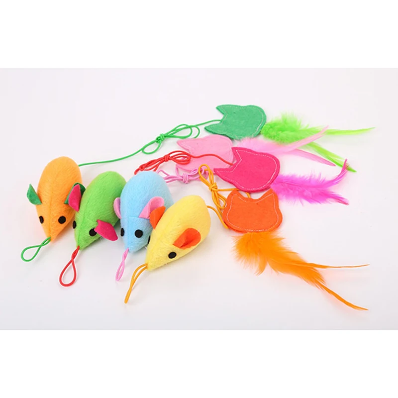 

Plush Mouse Cat Toy Interactive Fake Feather Kitten Mouse Toy Cat Mouse Toy Kitten Chewing Toys Plush Cat Toy Dorakitten