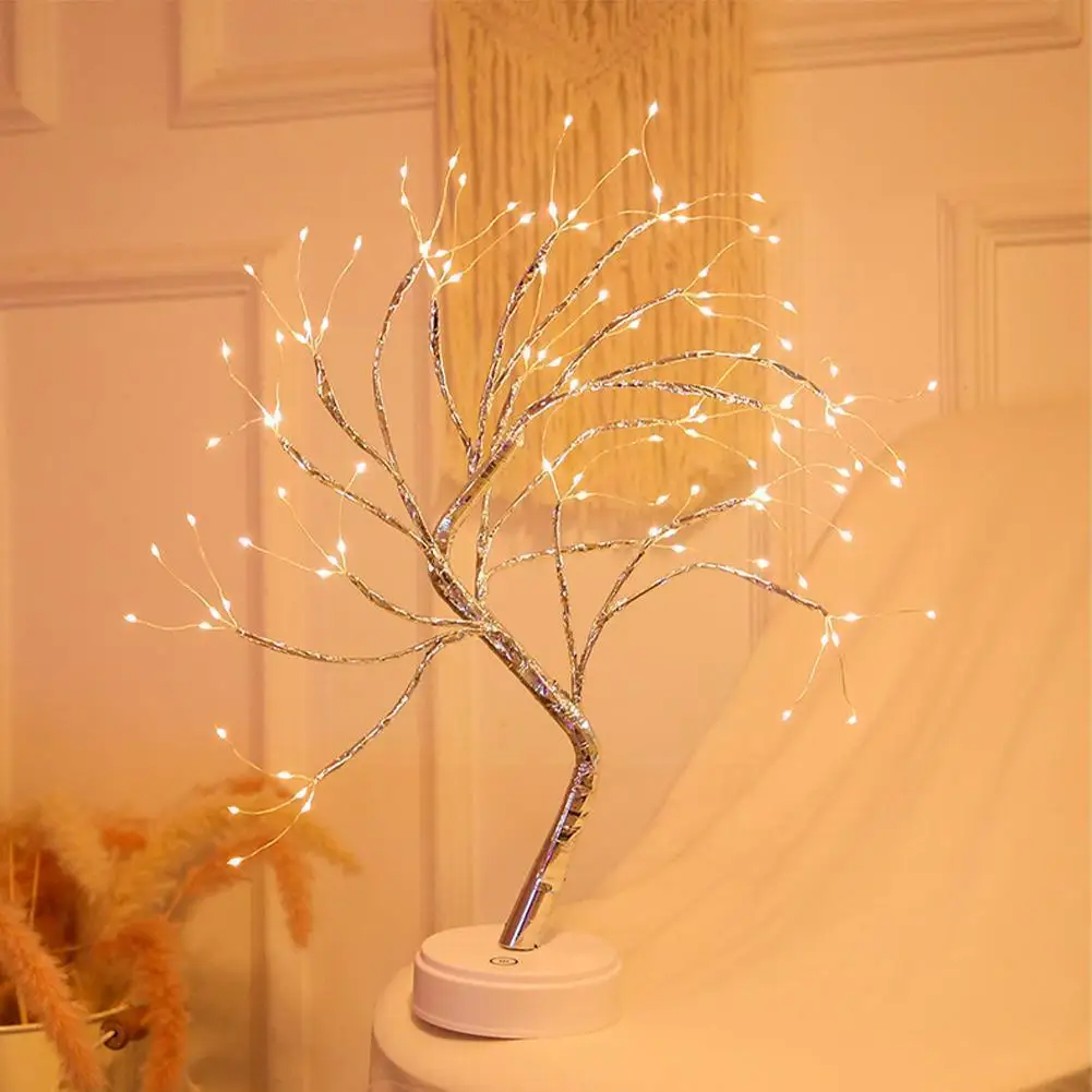 

Led Night Light Mini Christmas Twinkling Tree Wire Garland Lamp For Holiday Home Kids Bedroom Decor Luminary Fairy L J9h0