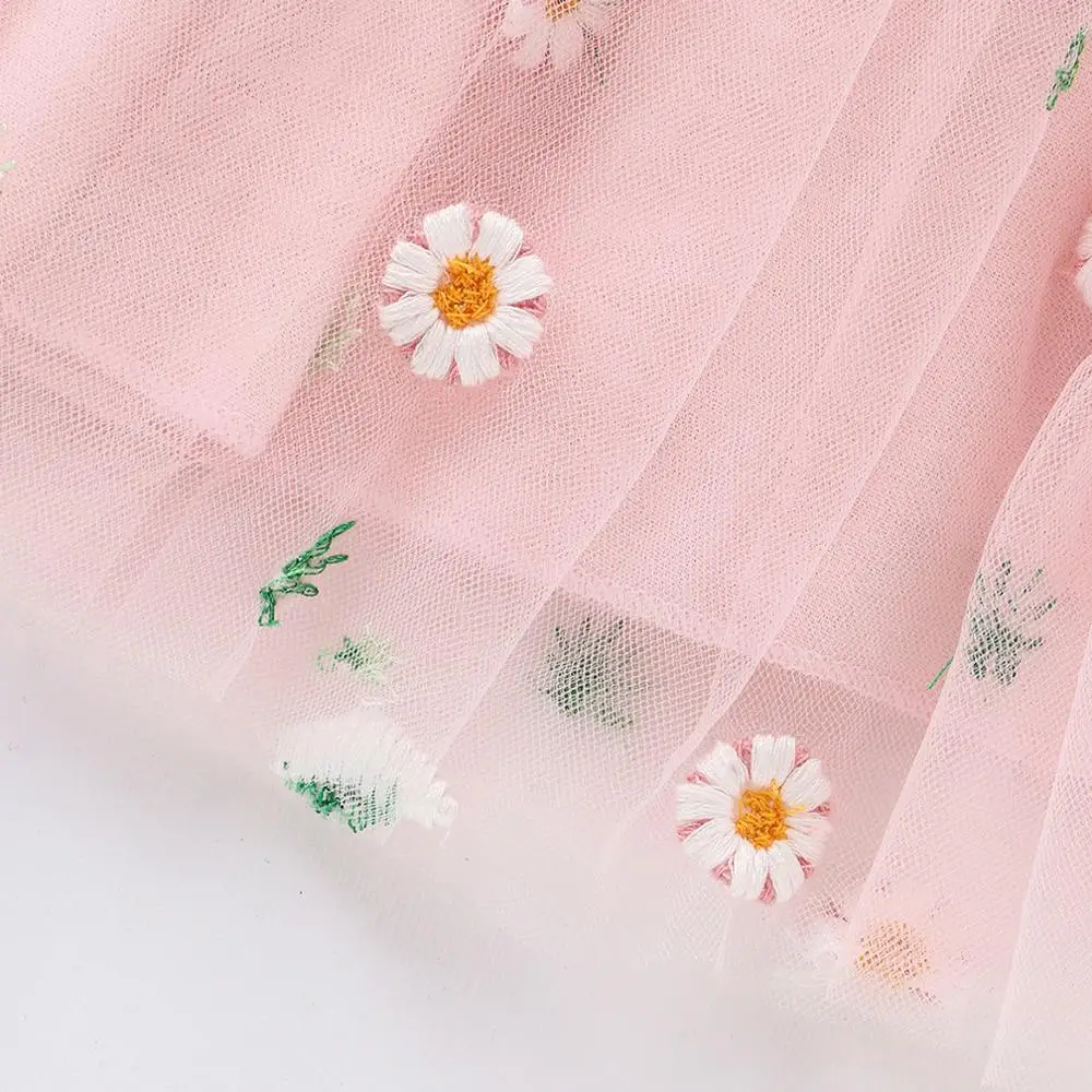 Платье для маленьких девочек с цветочной вышивкой Платья новорожденных Одежда