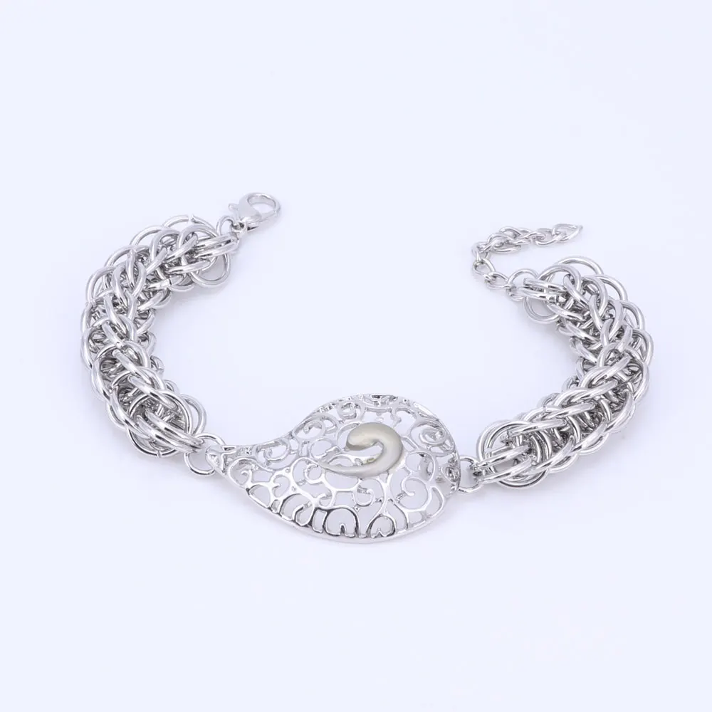 Свадебные ювелирные наборы из африканских бусин для женщин серебряного цвета с