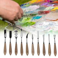 10pcs professional art supplies painting tool set sawtooth palette knife tool oil painting knife paint shovel