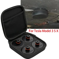 4pcs car rubber lifting jack pad adapter tool chassis w storage case suitable for tesla model 3 model s model x car accessories