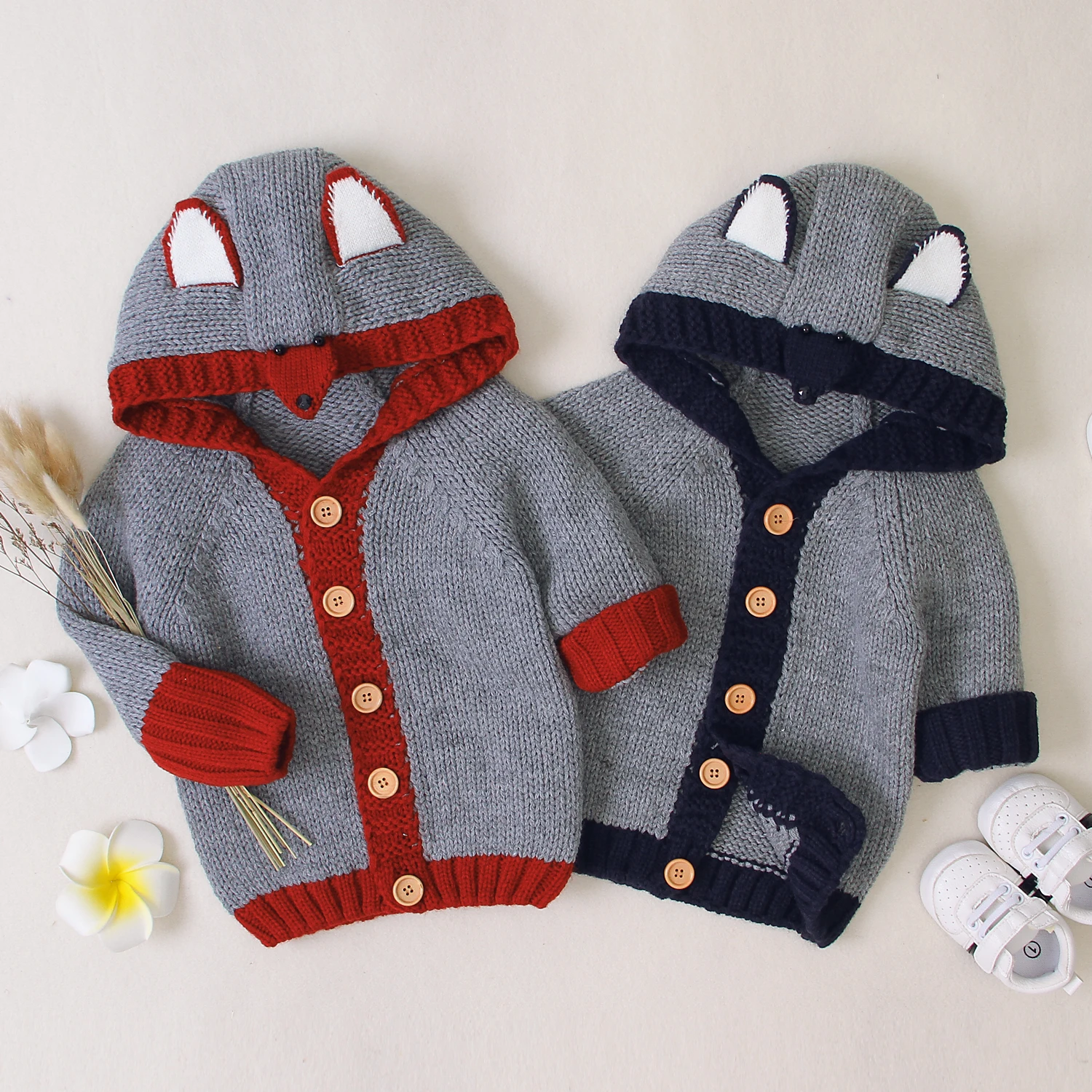 Вязаный кардиган для маленьких мальчиков и девочек зима 2019 теплые свитера