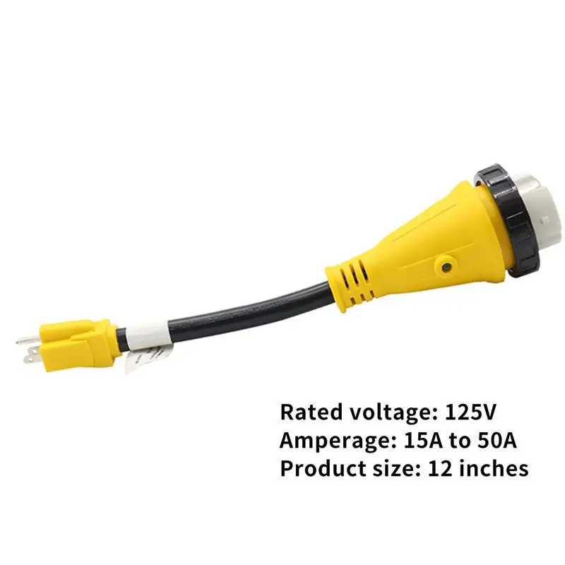 

Corrosion Resistant 15A to 30A/15A to 50A Adapter Power Cord Convenient Practical RV Power Cord Adapter Power Wire for Vehicles