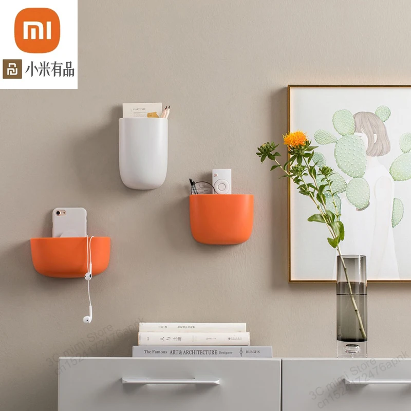 

original xiaomi youpin smart home wall-mounted storage box three sizes can be fixed sticky design simple storage 3 color