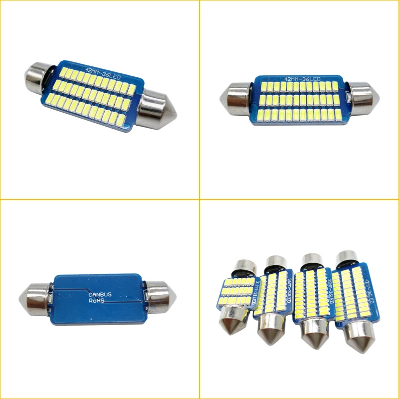 4x C5W Car LED Bulb Interior Light Festoon C10W Auto Reading light License plate lamp Trunk Luggage Lamp 31mm 36mm 39mm 41mm | Автомобили