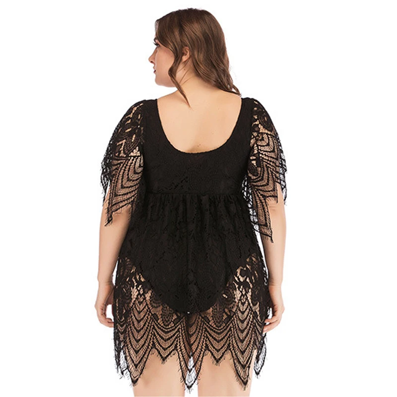 

Luren Plus Size Swimwear Women's One Piece Swimsuit Swim Blouse Black Swimwear Breast Swimwear Skirt Bathing Suit