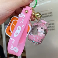 fashion live key keychain with tiger inside cartoon acrylic mobile phone pendant ring chain jewelry wholesale