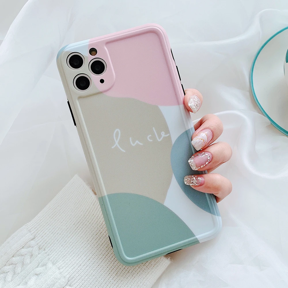 Защитный художественный цветной чехол LOVECOM для камеры iPhone 11 Pro Max XR XS 7 8 Plus X мягкий